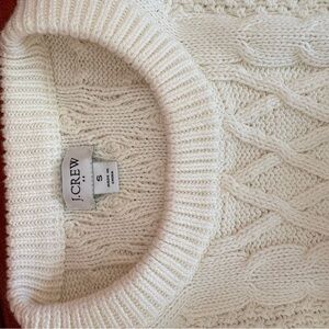 J. Crew 100% Cotton Women's Ivory Cable Knit Turtleneck Sweater